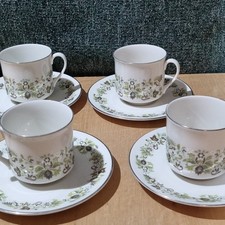 4x Royal Doulton Tea Cup & Saucer Bone China Sets TC1043 Vanity Fair