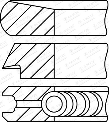 Piston ring set fits ford - fits,
