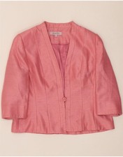 JACQUES VERT Womens 3/4 Sleeve 1 Button Blazer Jacket UK 16 Large Pink CC05