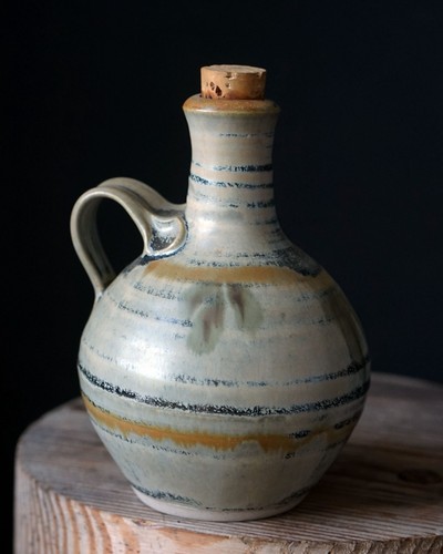 Vintage stoneware oil vinegar - vintage,