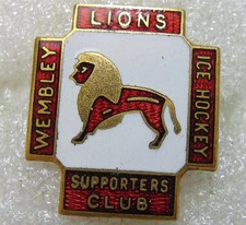 Wembley Lions Ice Hockey Team Supporters Club Enamel Pin Badge
