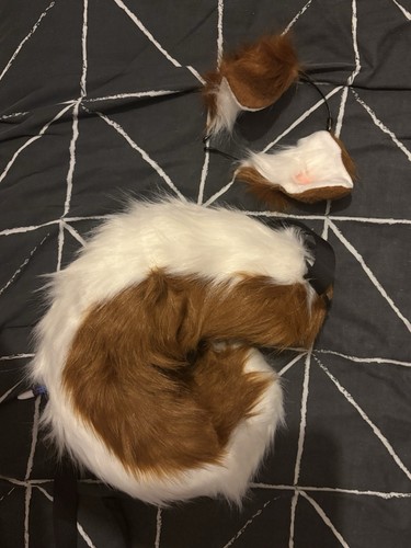 Brown white faux fur - fur, animal