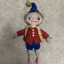 Vintage Hand-Knitted Noddy Doll 50cm Rare, Collectable, Unbranded, Needs Clean