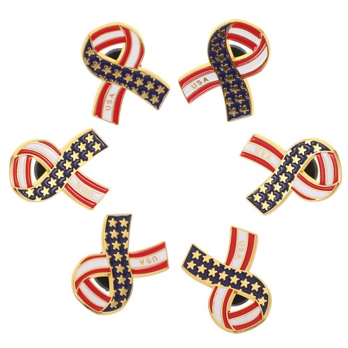 6pcs american flag - lapel, pins