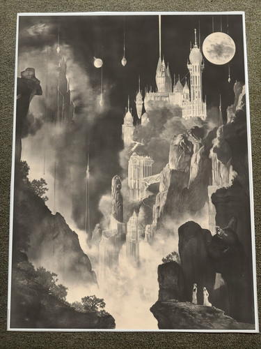 Retro art nouveau - retro, castle