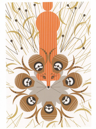 Fox charley harper postcard - charley,