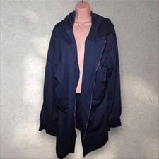 Navy Longline Zip-Up Hoodie