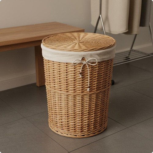 Wicker laundry hamper - laundry,