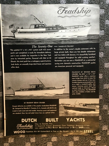 1953 feadship yachts dutch - feadship,