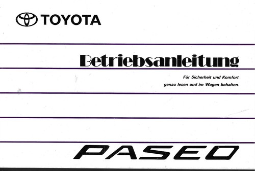 Toyota paseo owners manual - paseo,