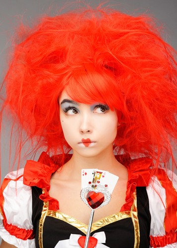 Womens red backcombed - red, queen