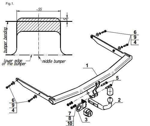 Swan neck tow bar for - swan, ford