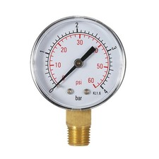 0-4bar/0-60psi Pressure Gauge for w/ Double Scale Portable Hydraulic Pressure Me