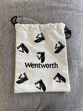 WENTWORTH GOLF CLUB Leather Valuables Golf Pouch Bag Fleece Lined Ivory Black