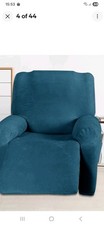 Stretch Velvet Recliner Chair Cover Armchair Lounge Slipcover.Peacock blue.