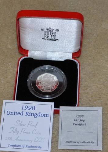 Silver piedfort coin 50p - silver,