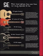 PRS SE Series Custom 24 7-string 245 Soapbar Angelus 2013 guitar ad 8 x 11 print