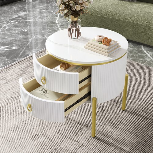 Marble effect side table - effect,