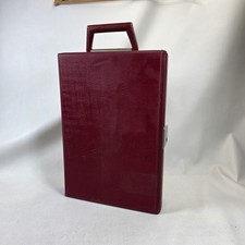 Vintage Cassette Tape Red Faux Leather Storage Case Holder