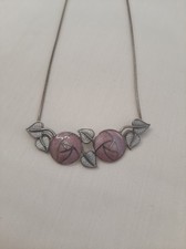 Vintage Sterling Silver Flower Pendant Necklace 925 Charles Rennie Mackintosh