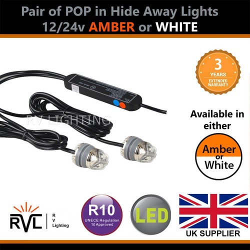 Amber white led hideaway - white,