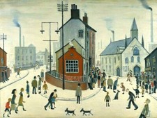 L S Lowry - A Street in Clitheroe - MEDICI POSTCARDS