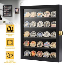 Display Case & 5 Layers Vintage Lock Transparent Design For Coins Medal UK NEW
