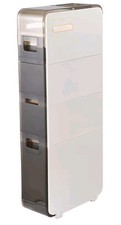 Lovely 4 Tier Bathroom Floor Cabinet Storage Unit Clear Drawers Narrow slim 