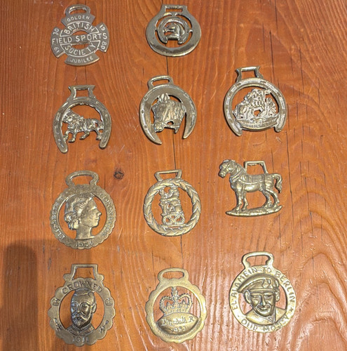 Brass horse brasses - horse, collection