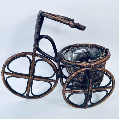 Vintage rattan wicker tricycle - rattan,
