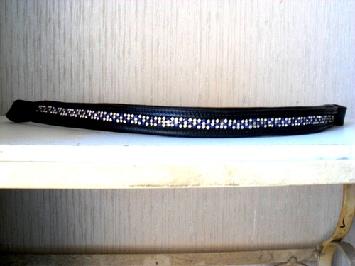 Black padded browband - padded, crystal
