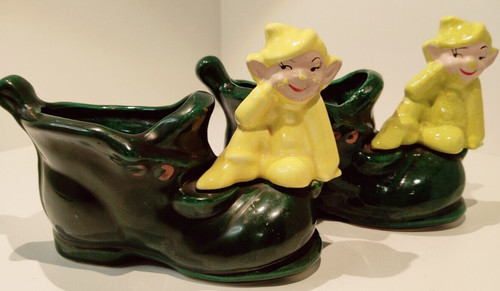Vintage ceramic boot planter - vintage,