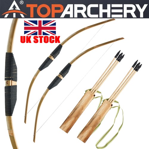 Archery wooden bow arrows set - bow,