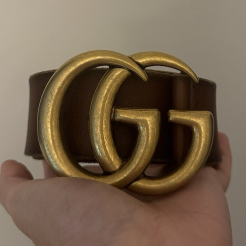 Gucci brown leather - leather, gold