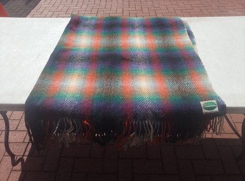 Vintage wool blanket tartan - wool,