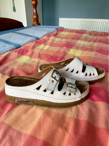 Pavers white leather - , wedge