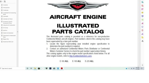 Continental aircraft engine - , e
