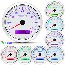85mm White Tachometer Gauge 0-4000RPM Rev Counter For Marine Boat Car Truck