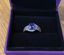AAA Tanzanite & Diamond White Gold Ring (QVC)