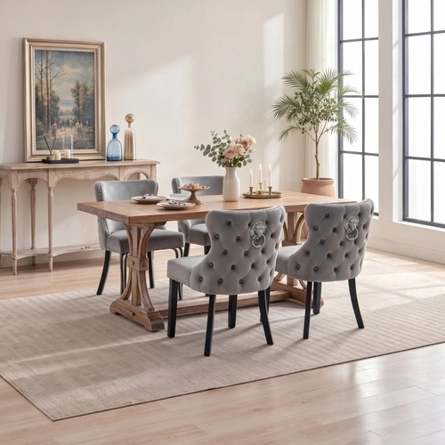 Set velvet dining chairs - velvet,