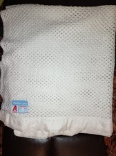 Mothercare Cream Vintage Pram Cot Blanket Cellular Baby 32" x 29" Acrylic Washed