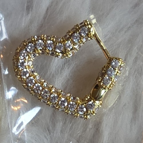 Yellow gold plated heart pavé - heart,