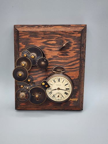 Steampunk assemblage wall art - wall,