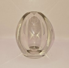 Vintage Clear Glass Paperweight, Clear Dump, Open Bubble Centre, 11cm Tall