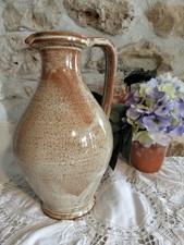 Vintage Large French Stoneware Studio Pottery Jug Pitcher - Rustic Speckle Glaze