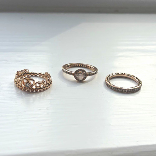 Pandora rose gold metal ring - rose,