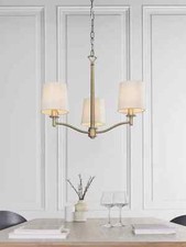 John Lewis Bay Lighting Eleanor 3 Arm Ceiling Light, Antique Brass - New