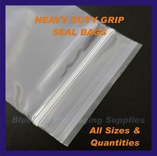 Grip Seal Bags Heavy Duty Plain 300gu Resealable Reusable Polythene Zip Lock
