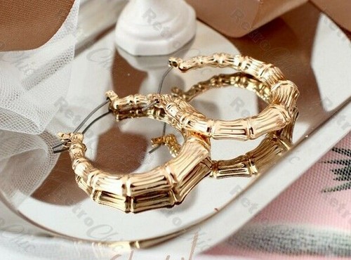 3prs bamboo hoop - hoop, earrings