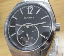 Mens Slim Stainless Steel Gant Hillcrest Silver Black Dial Gents Watch GW10032